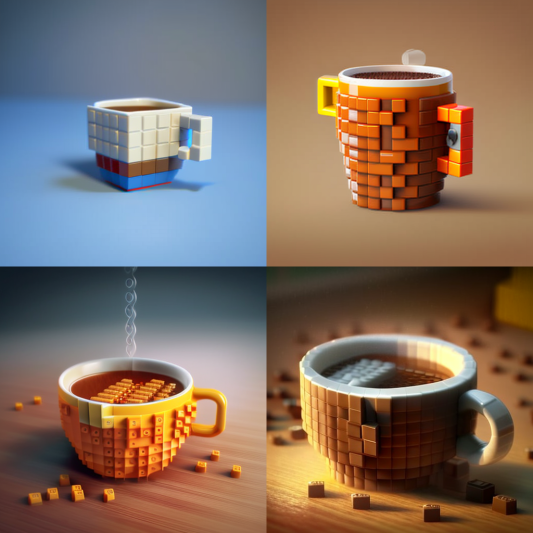 /Imagine a coffee cup full of coffee, as Lego