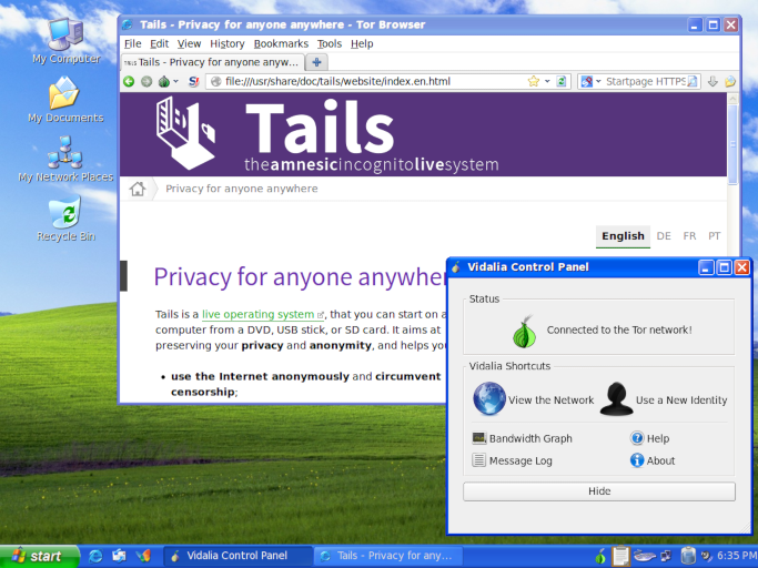 7- ابق آمنًا على الإنترنت باستخدام Tails Live OS بإستخدام وحدة ذاكرة الفلاش USB