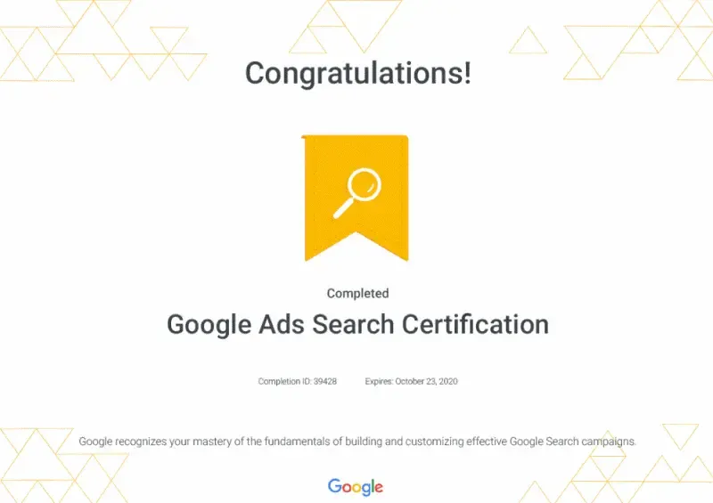 3- شهادة إعلانات جوجل