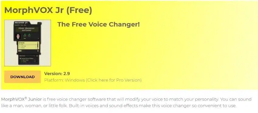 6- تطبيق مورف فوكس جونيور لتغيير صوتك في ديسكورد