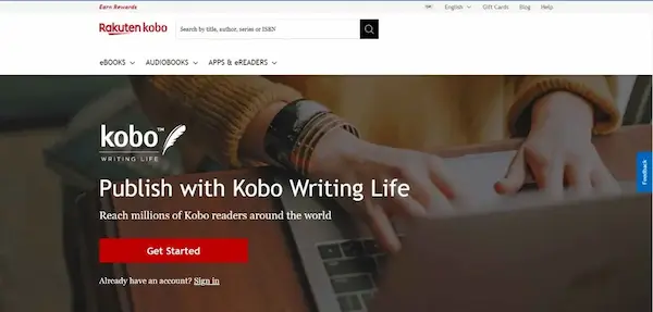 1- موقع Kobo Writing Life هو موقع إلكتروني سهل الاستخدام لبيع الكتب