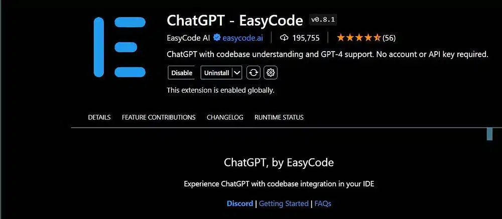 2- ChatGPT - EasyCode  لأجل Visual Studio Code