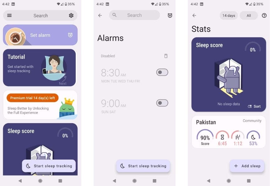 4- تطبيق Sleep as Android - من أفضل تطبيقات  الأندرويد للتنبيه