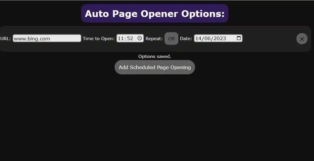 2- طريقة جدولة فتح مواقع الويب باستخدام Auto Page Opener