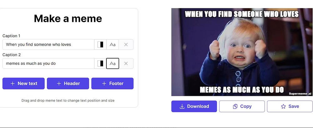 3- أفضل أدوات إنشاء الميمز باستخدام الذكاء الاصطناعي: Supermemes