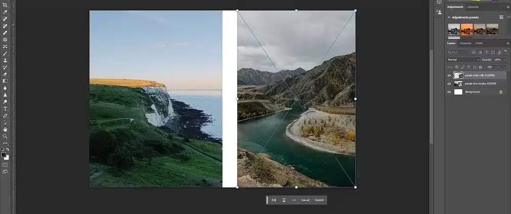 طريقة استخدام Generative Fill لدمج صورتين معًا في الفوتوشوب