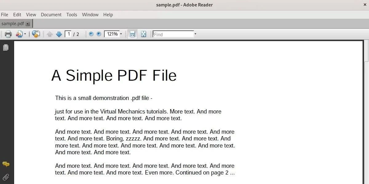 2- برنامج أدوبي ريدر المتاح على لينكس لتحويل ملفات PDF إلى وورد