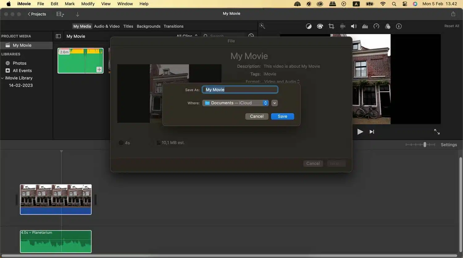 3- طريقة إضافة الموسيقى إلى الصور باستخدام iMovie