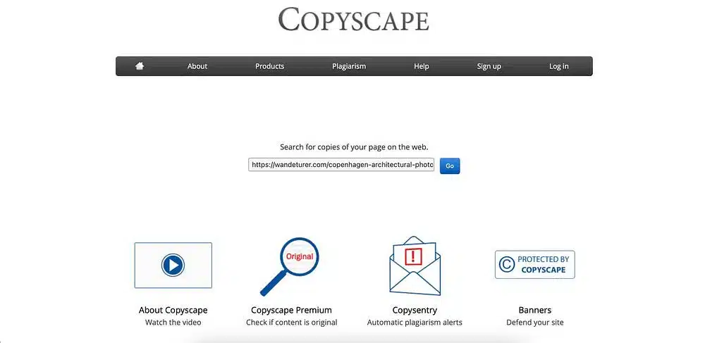 3- أداة Copyscape - من أشهر أدوات التحقق من الانتحال الأدبي