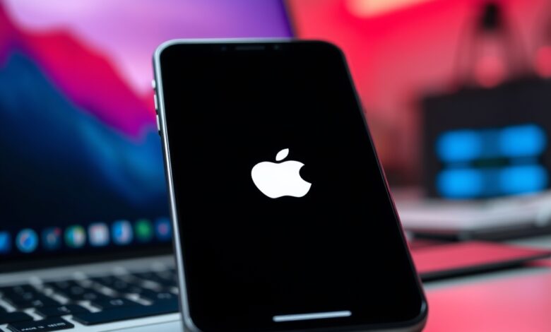 حل مشكلة تعليق الآيفون على شعار آبل