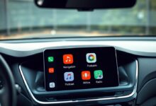 شاشة سيارة تعرض تطبيقات Android Auto مفيدة