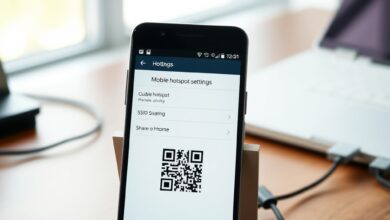 واجهة إعدادات نقطة اتصال أندرويد على شاشة هاتف