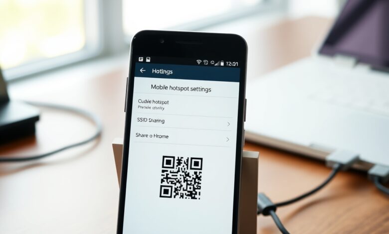 واجهة إعدادات نقطة اتصال أندرويد على شاشة هاتف