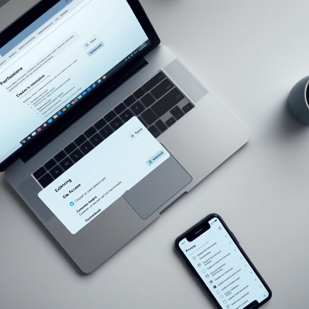 واجهة إعدادات الأذونات في المتصفح لمراجعة تكامل ChatGPT في كروم