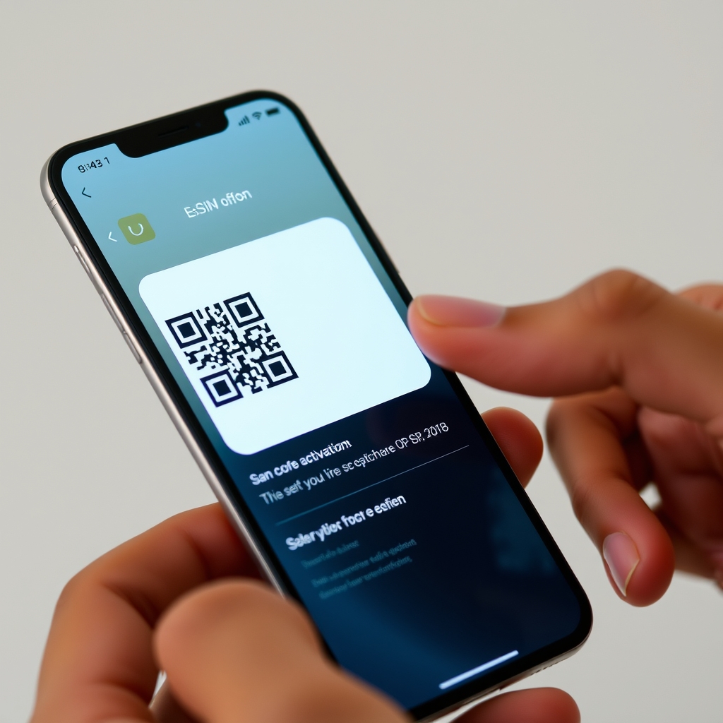تفعيل باقة eSIM بمسح رمز QR على شاشة الهاتف