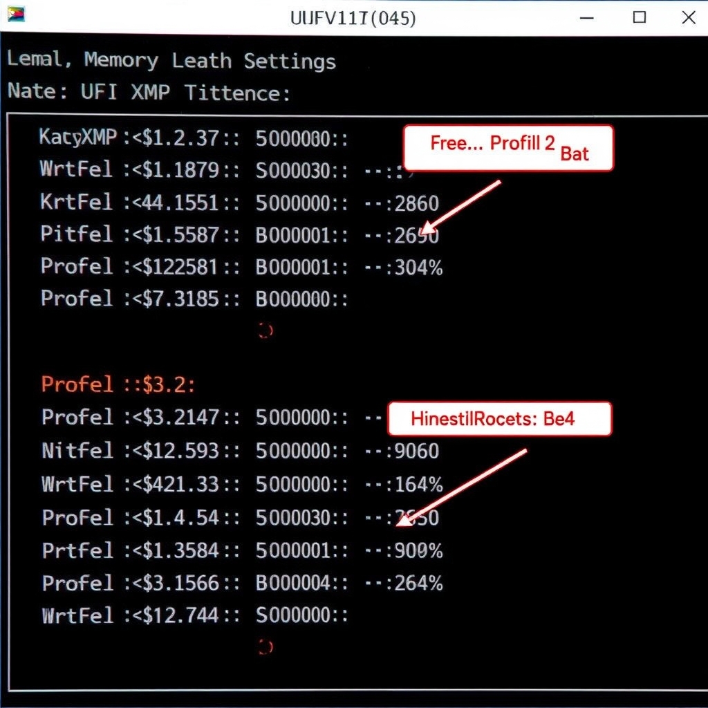 قائمة ملفات XMP في صفحة BIOS تظهر خيارات التردد والتأخير