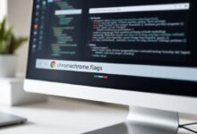شاشة تعرض chrome مع عنوان "chrome://flags" لشرح صفحات كروم المخفية