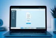 شاشة حاسوب تعرض واجهة رقمية لتوضيح تقليل حجم ملف PDF بسهولة