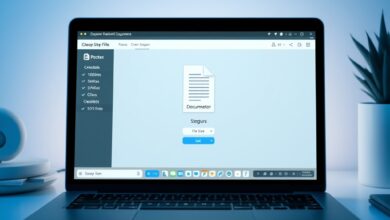 شاشة حاسوب تعرض واجهة رقمية لتوضيح تقليل حجم ملف PDF بسهولة