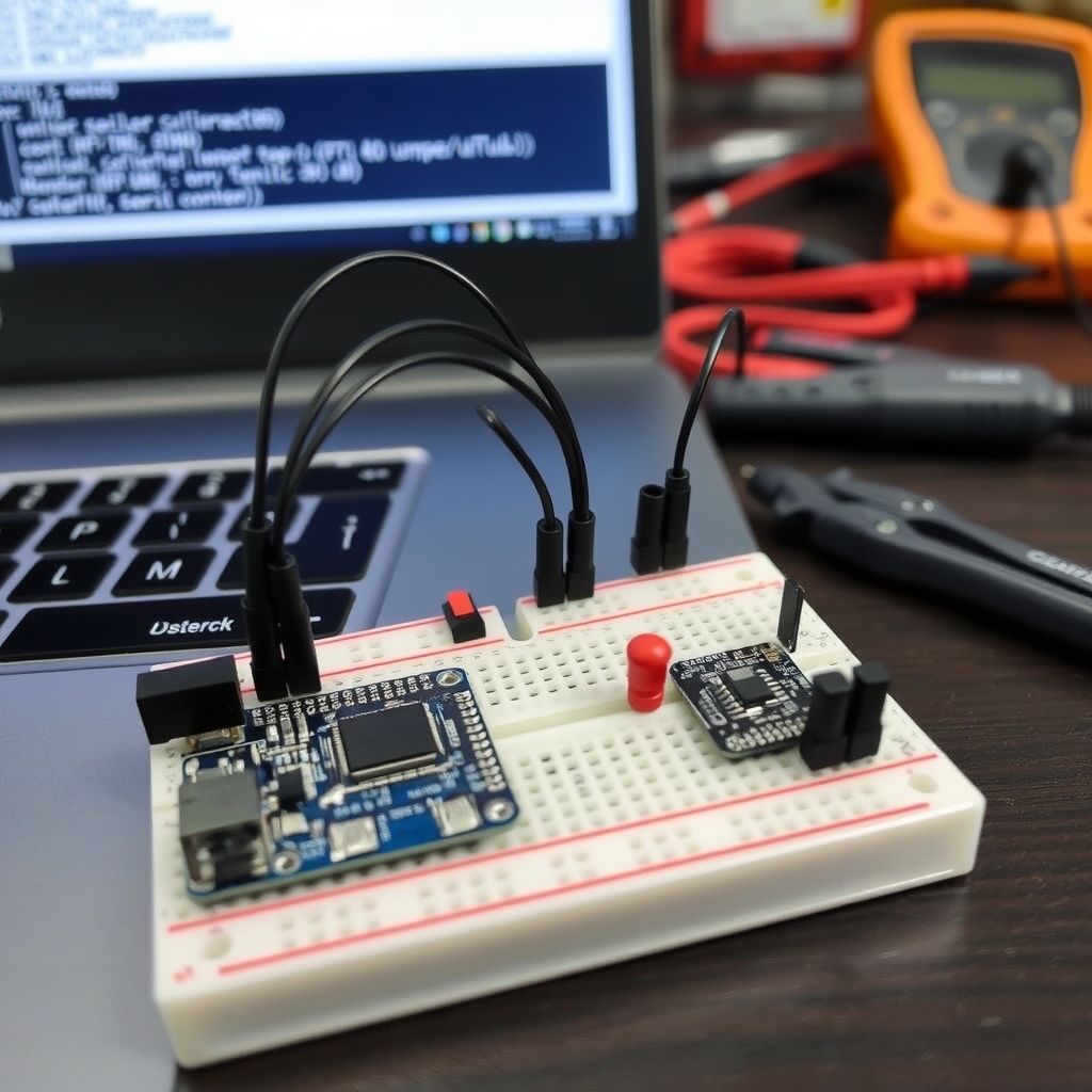 لوحة ESP32 مع موديول كشف إشارات لعملية اكتشاف الكاميرات المخفية
