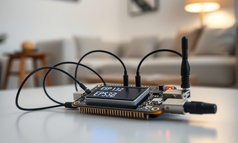 جهاز ESP32 لاكتشاف الكاميرات المخفية في غرفة المعيشة