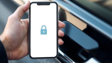 هاتف يفتح السيارة باستخدام المفتاح الرقمي للسيارة