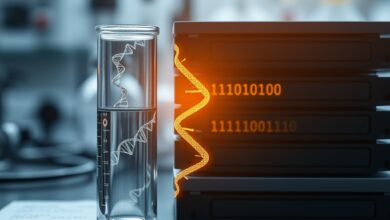 مفهوم تخزين البيانات بالـDNA في مختبر حديث