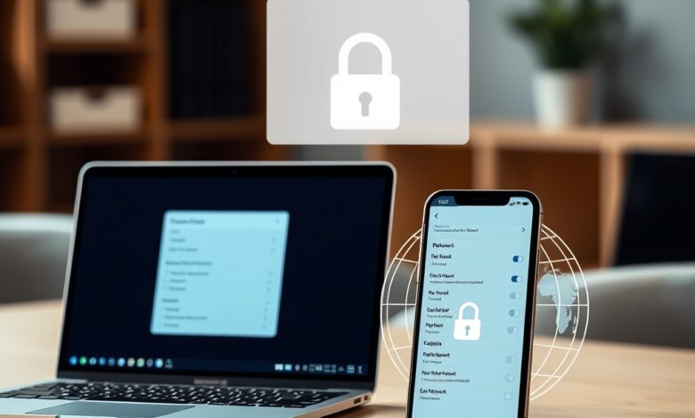 لوحة إعدادات الشبكة تُظهِر تفعيل DNS عبر HTTPS على جهاز كمبيوتر