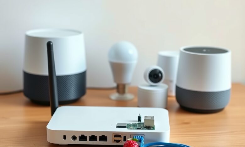 شبكة منزلية مع جهاز Raspberry Pi يعمل كـ DNS للمنزل الذكي