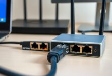 إعداد شبكة مع كابل إيثرنت يظهر مشكلة Ethernet بسرعة 100Mbps