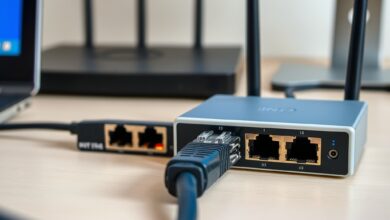 إعداد شبكة مع كابل إيثرنت يظهر مشكلة Ethernet بسرعة 100Mbps