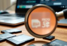 صورة توضيحية عن بطاقات SD المزيفة مع تركيز على العلامات المرئية