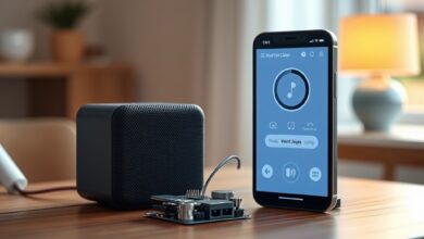 جهاز سماعات ذكية محلية مبني بESP32 وهاتف قديم