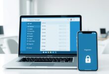 واجهة مدير كلمات المرور على الحاسوب والهاتف