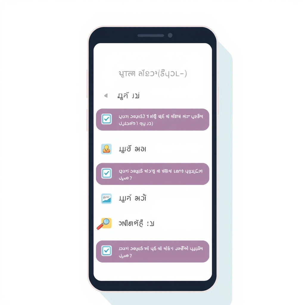 قائمة تحقق مرئية لخطوات فحص سياسة التحديثات على الهاتف