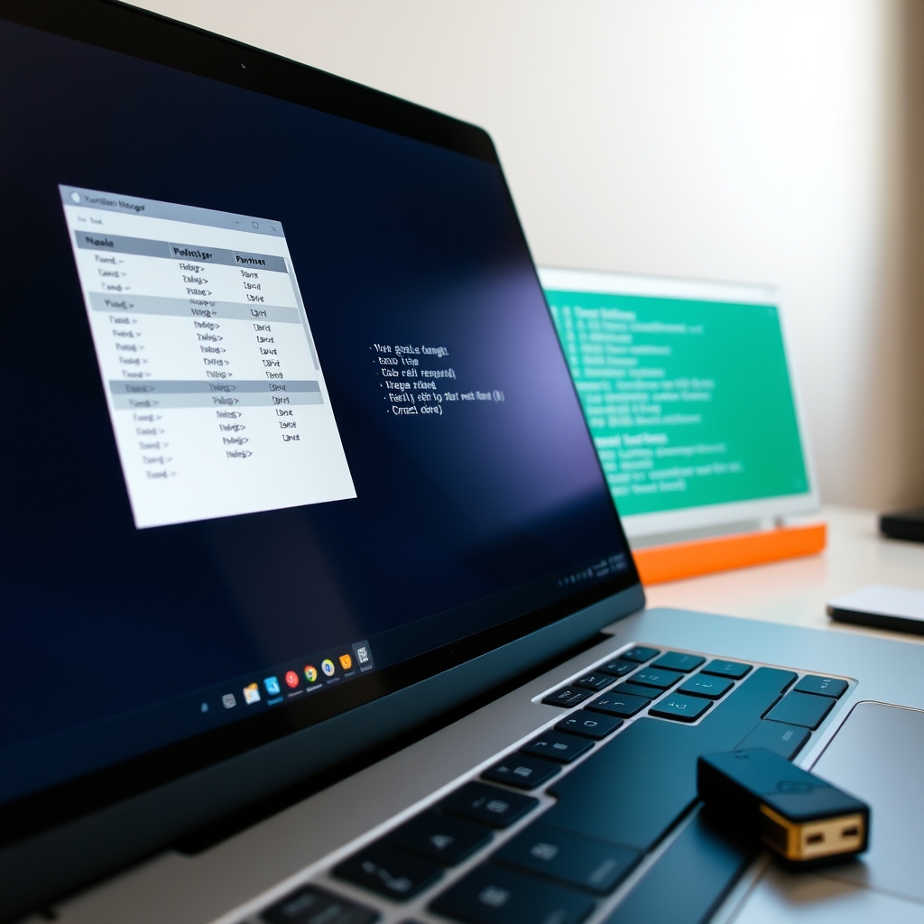 شاشة تعرض تقسيم USB وإعدادات لتحضير لينكس محمول على USB