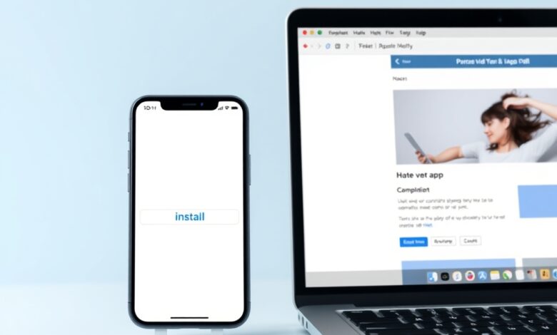 واجهة تطبيقات الويب التقدمية على هاتف وحاسوب