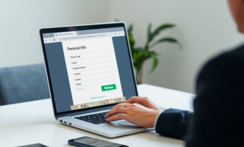 شخص يعمل على الكمبيوتر لحذف بياناتك من الإنترنت واستعادة الخصوصية