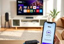 جهاز تلفاز مع تطبيق Roku يظهر واجهة القنوات — نصائح Roku لتحسين المشاهدة