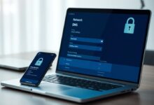 شاشة إعدادات للحصول على DNS آمن على لابتوب وهاتف