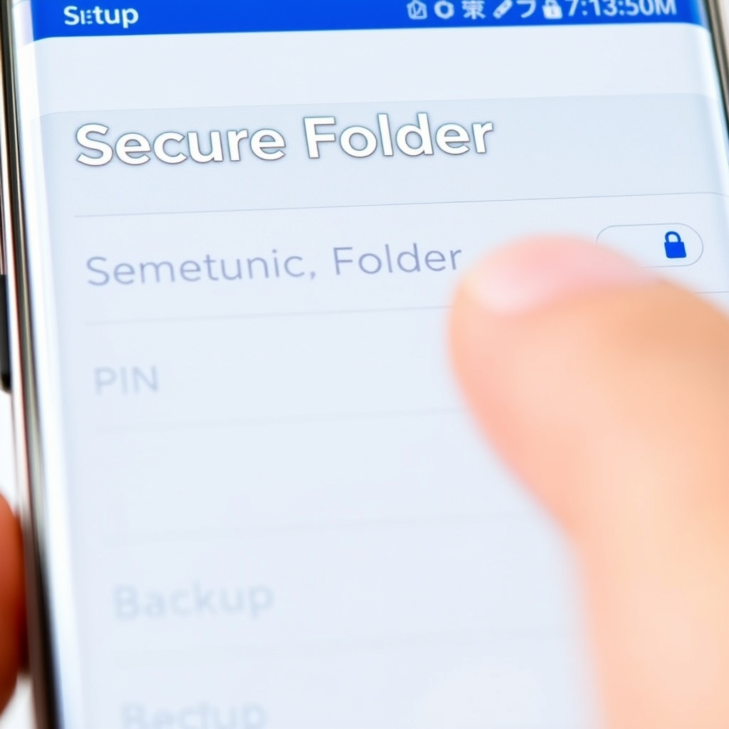 شاشة إعدادات لتهيئة Secure Folder على هاتف سامسونج