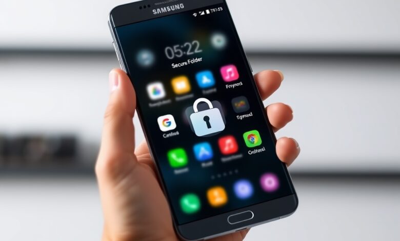هاتف سامسونج يعرض Secure Folder سامسونج لحماية التطبيقات والملفات