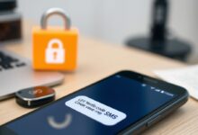 هاتف يعرض تنبيه المصادقة عبر الرسائل النصية