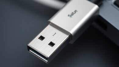 تحديث فيرموير كابل USB-C ظاهر على كابل متصل بالحاسوب