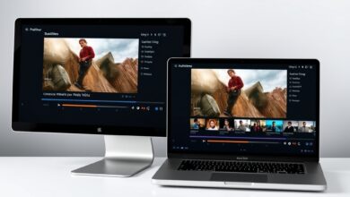 شاشة مشغّل فيديو تعرض واجهة أحد بدائل VLC